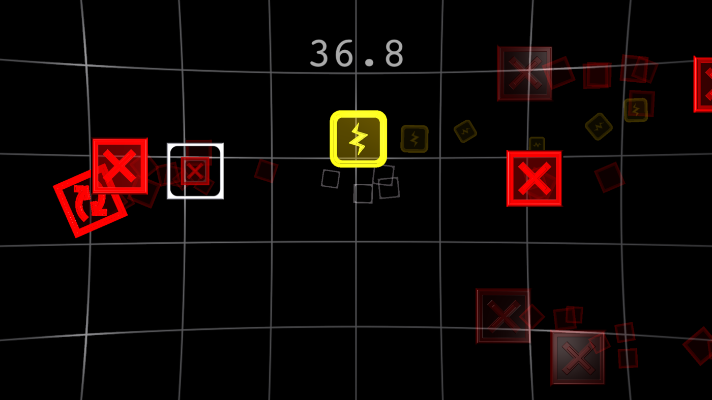 gameplay screenshot that demonstrates the screen clearing powerup